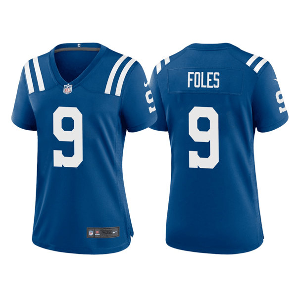 Women's Indianapolis Colts #9 Nick Foles Royal Stitched Game Jersey(Run Small)